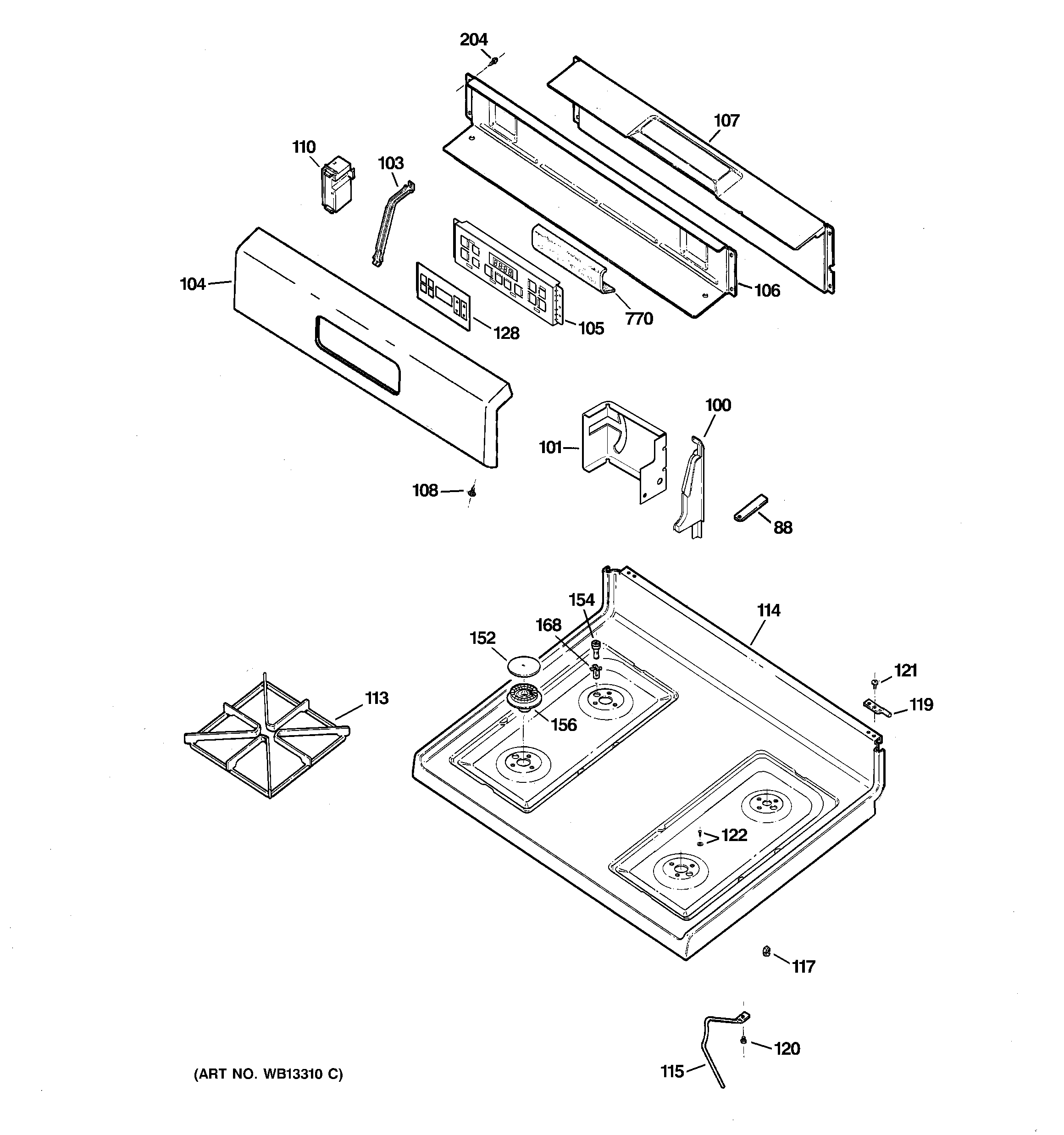 CONTROL PANEL & COOKTOP