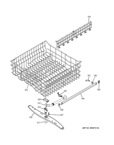 Upper rack assembly