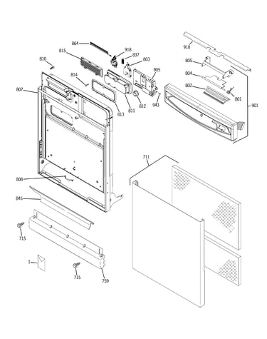 Escutcheon & door assembly