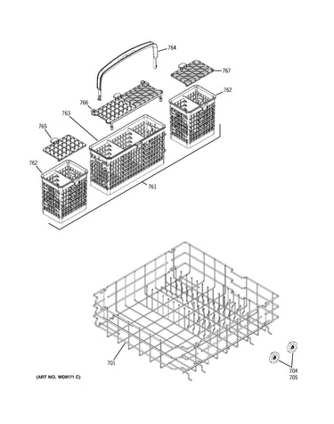 Lower rack assembly