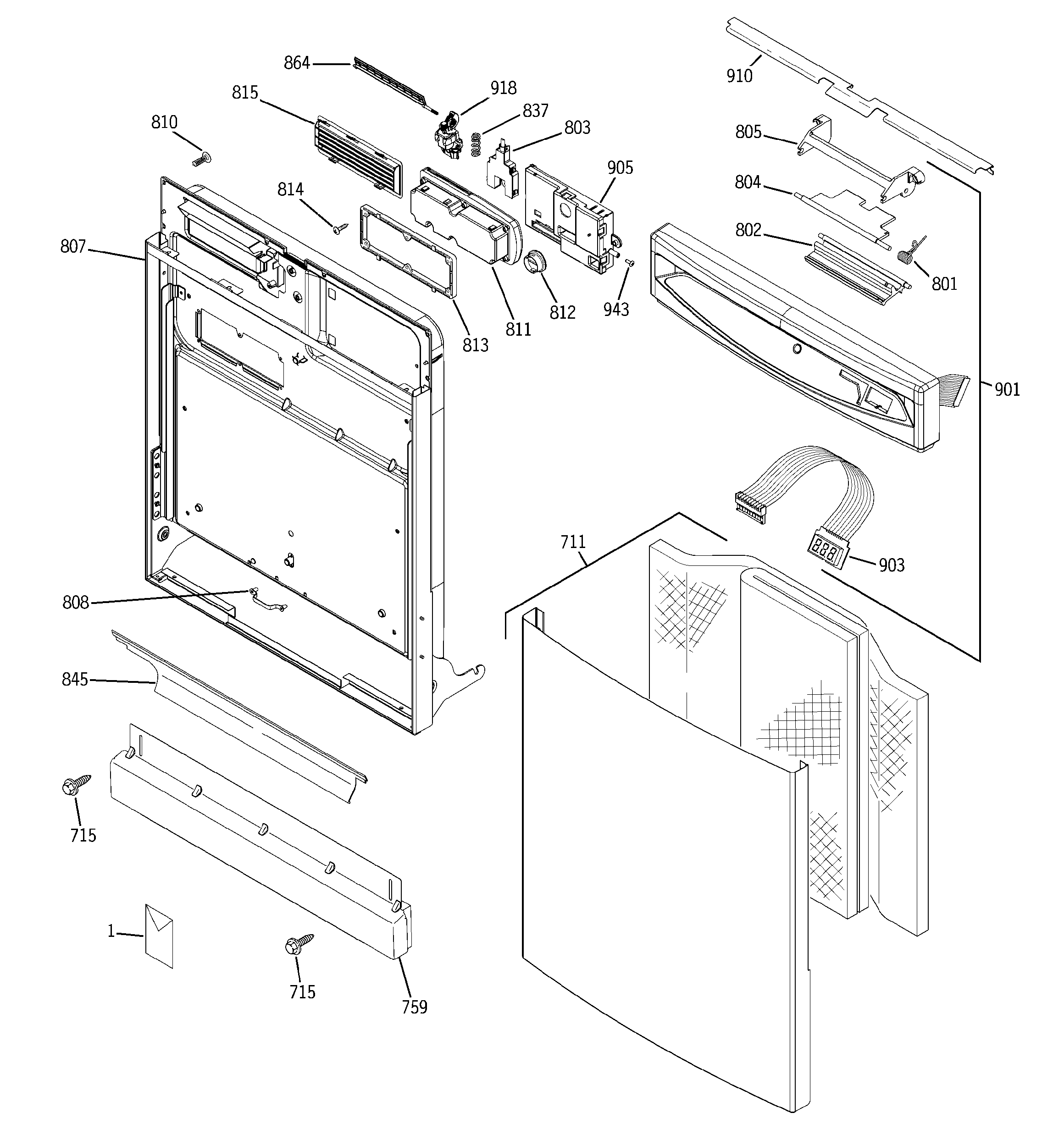 Escutcheon & door assembly
