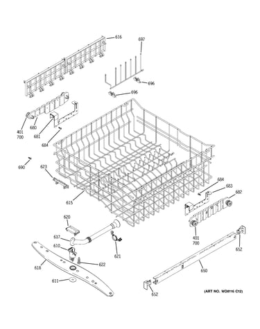 Upper rack assembly