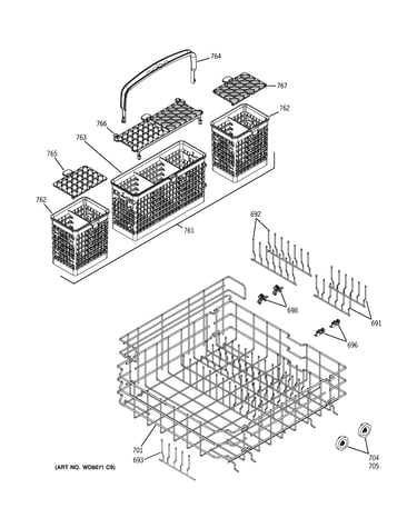 Lower rack assembly