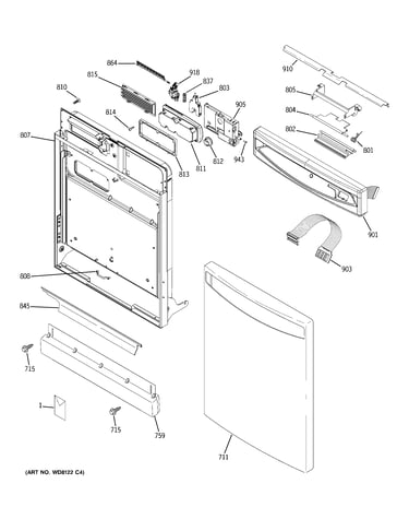 Escutcheon & door assembly
