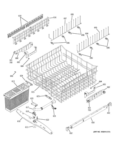 Upper rack assembly