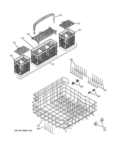 Lower rack assembly