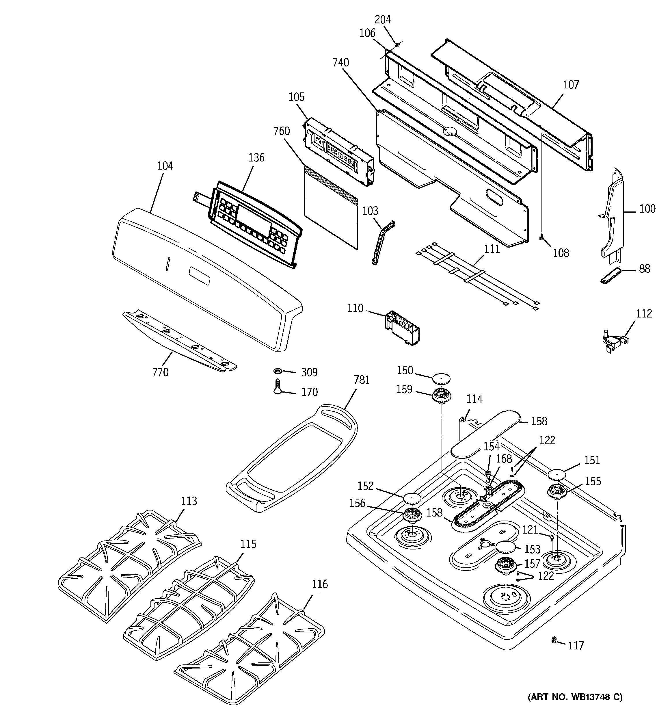 Control panel & cooktop
