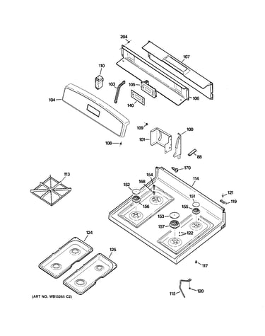 Control panel & cooktop parts