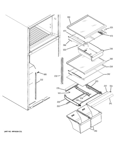 Fresh food shelves