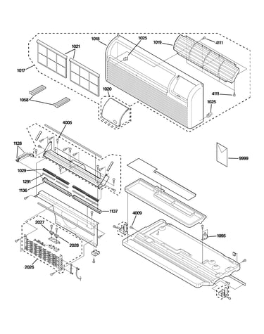 Grille, heater & base pan parts