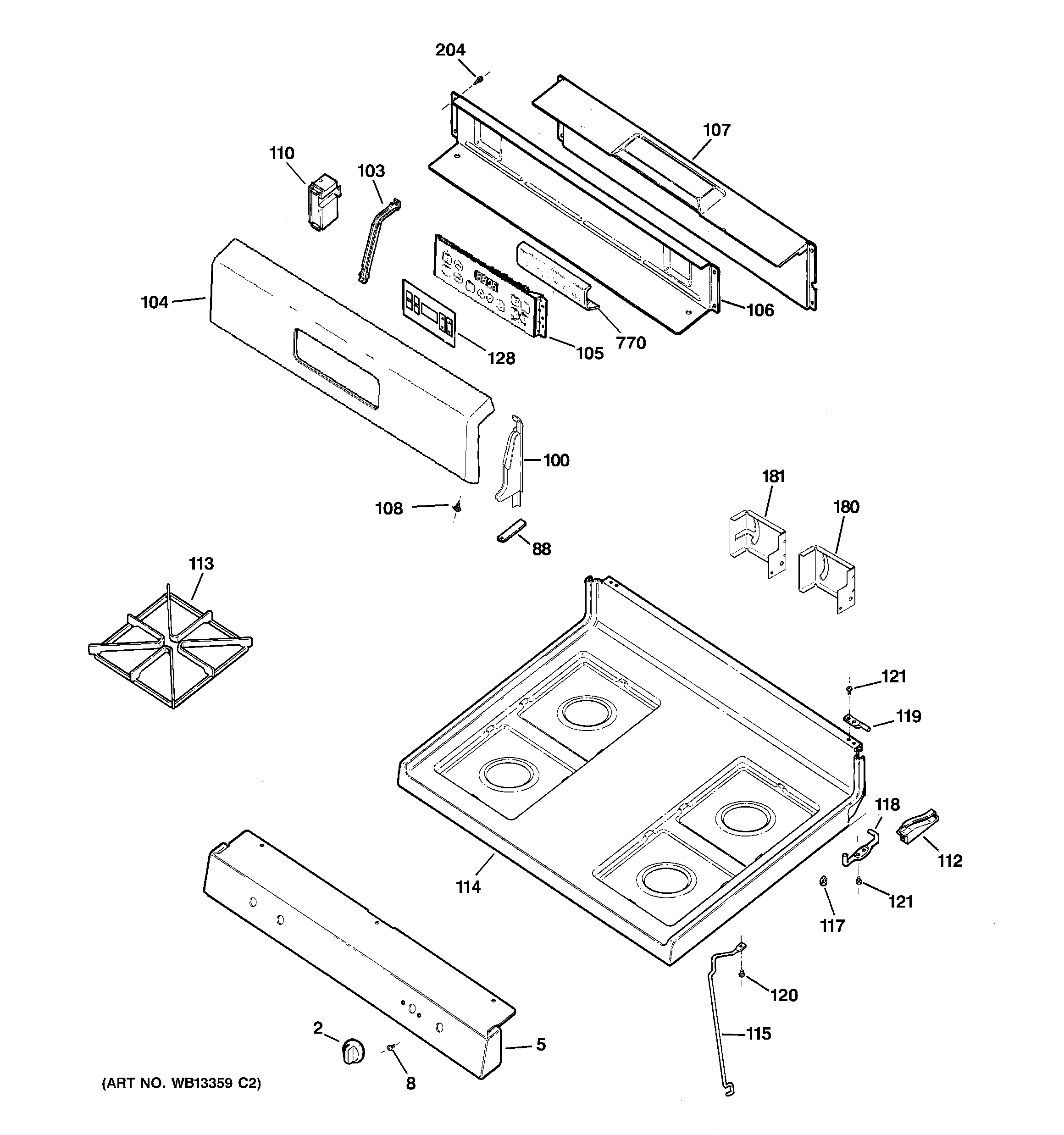 Control panel & cooktop