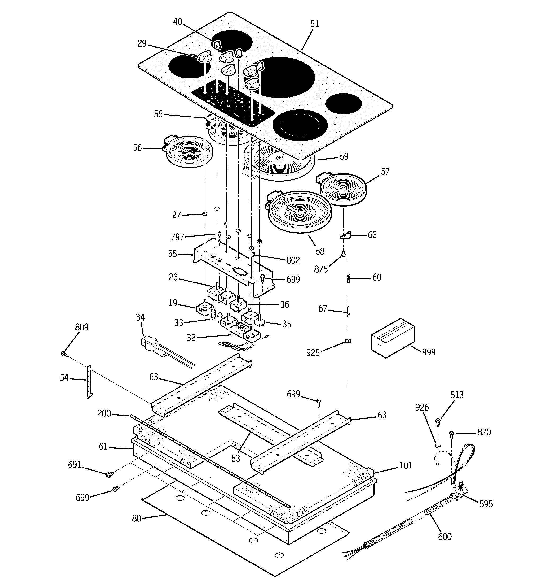 Control panel & cooktop