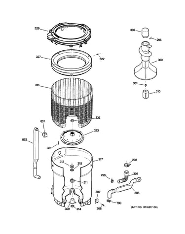 Tub, basket & agitator