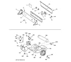 GE DBXR463ED0WW backsplash, blower & motor assembly diagram