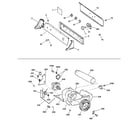 GE DBXR463GD1WW backsplash, blower & motor assembly diagram