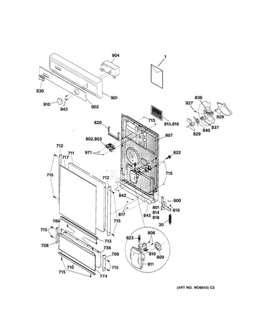 Escutcheon & door assembly