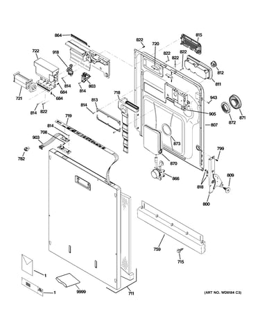 Escutcheon & door assembly