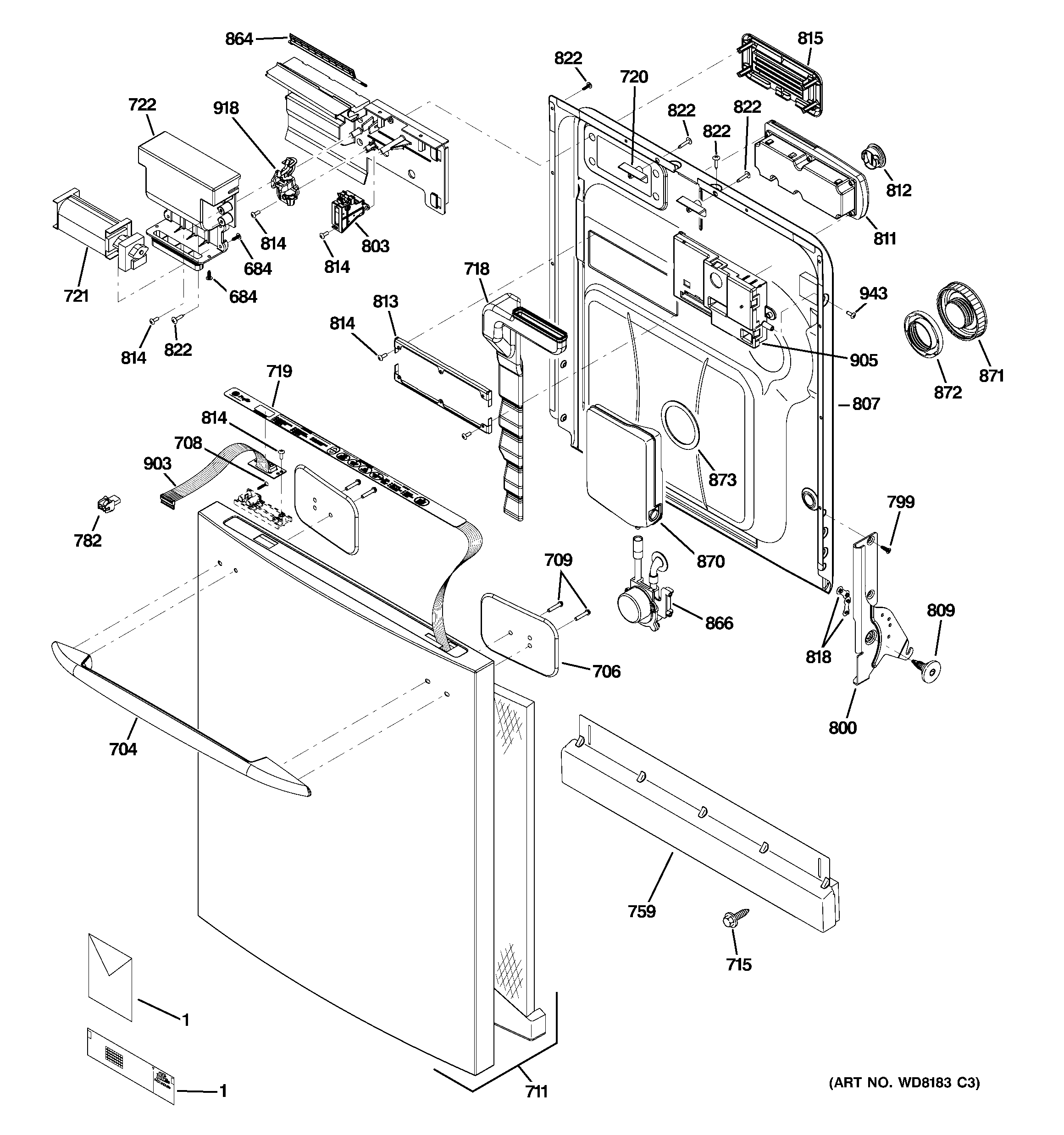 Escutcheon & door assembly