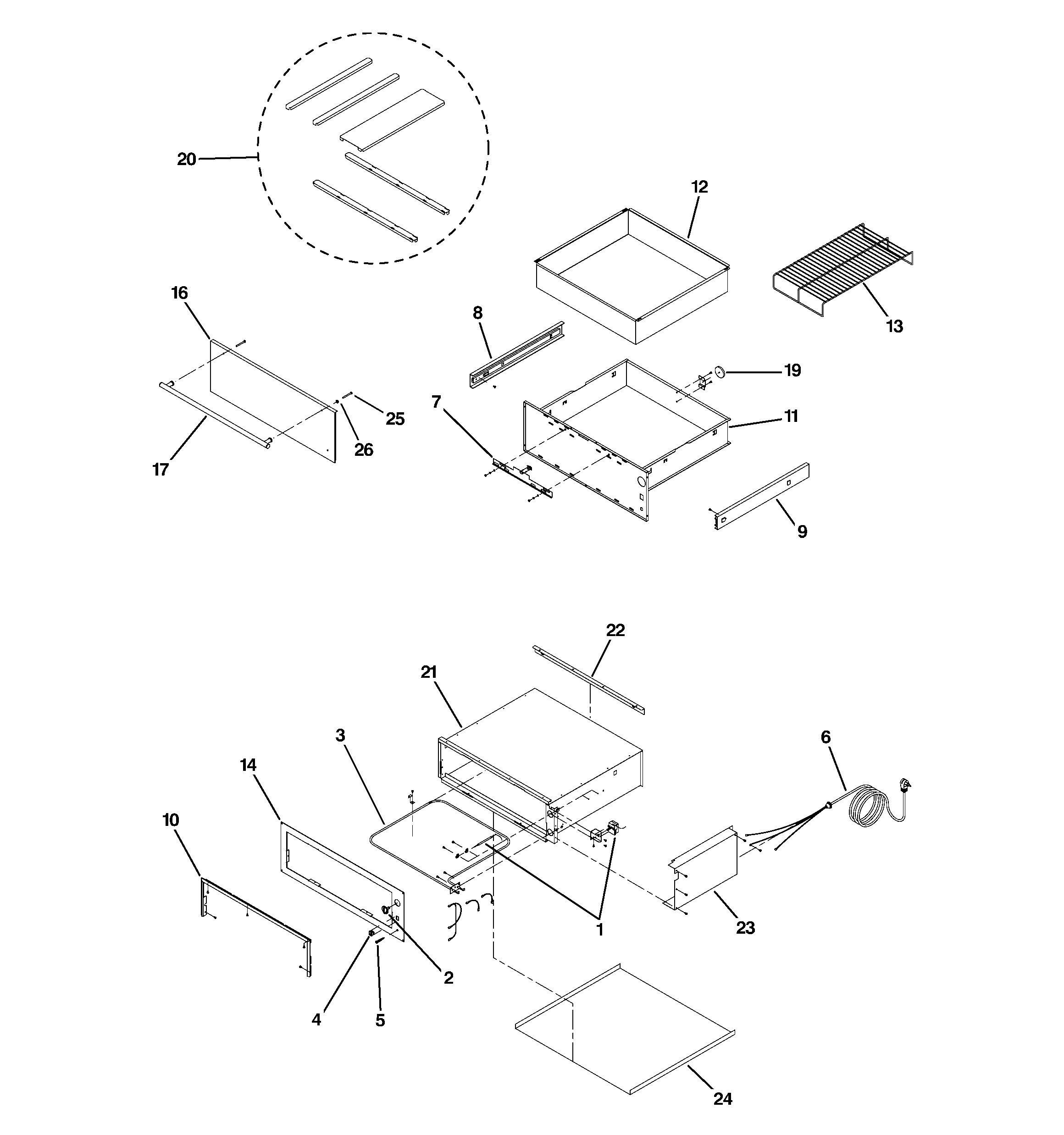 Warming drawer assembly