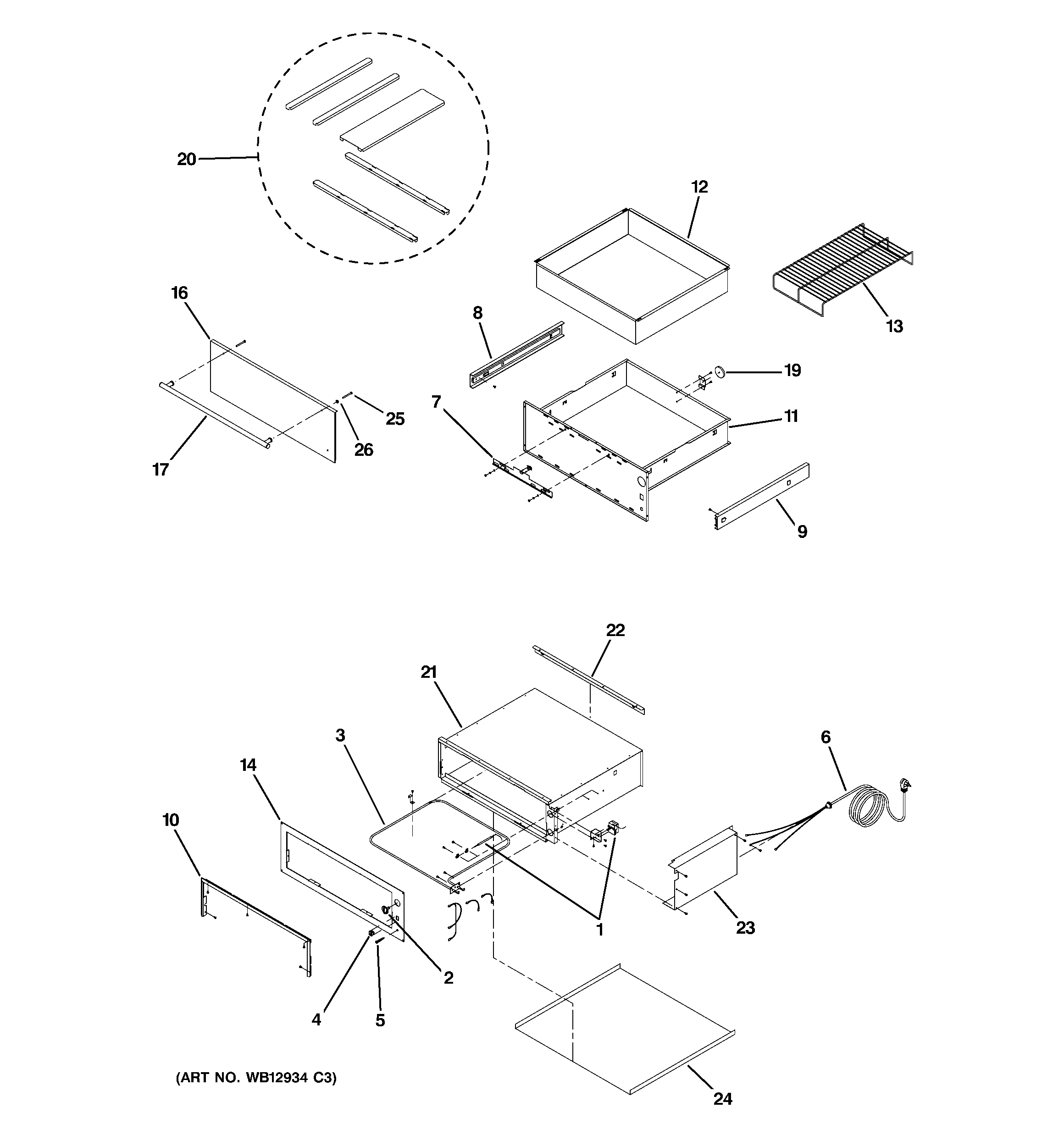 Warming drawer assembly