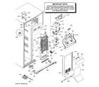 GE GSX25YBSBCWW freezer section diagram