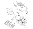 GE JGB908SEK3SS control panel & cooktop diagram