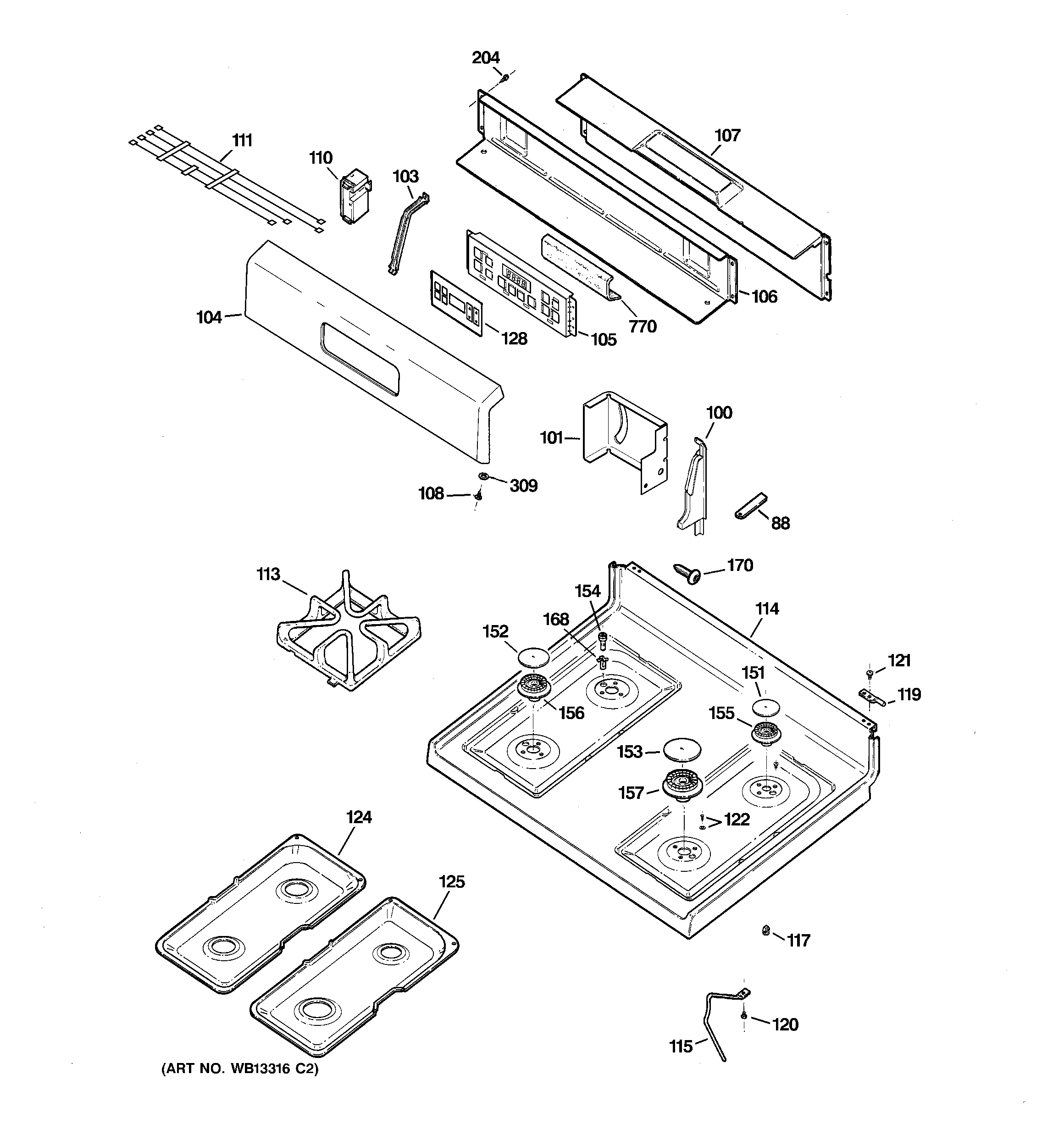 CONTROL PANEL & COOKTOP