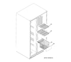 GE GSK25LCSBCCC freezer shelves diagram