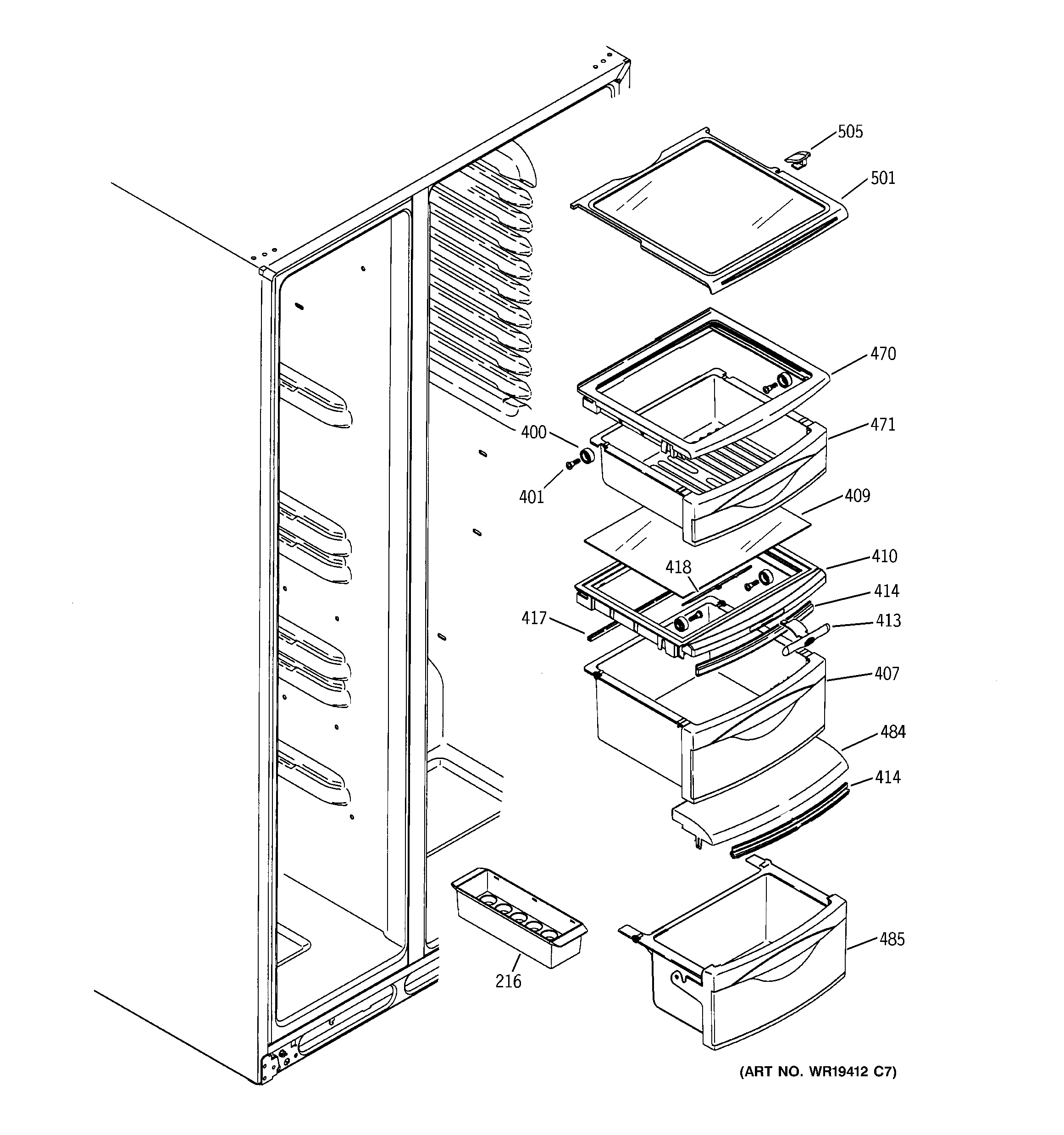 Fresh food shelves