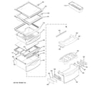 GE PIG23NGSAFBB fresh food shelves diagram