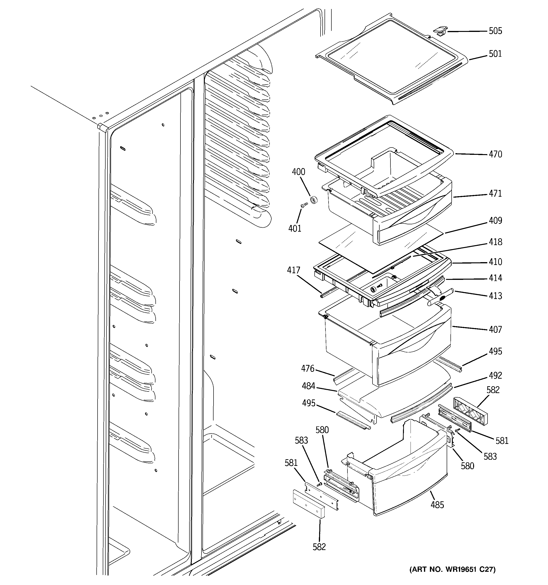 Fresh food shelves