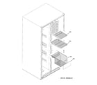 GE GSK25LHSBCCC freezer shelves diagram