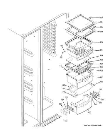 Fresh food shelves