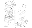 GE PST26SHRESS fresh food shelves diagram