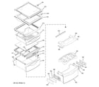 GE PSS27SGRESS fresh food shelves diagram