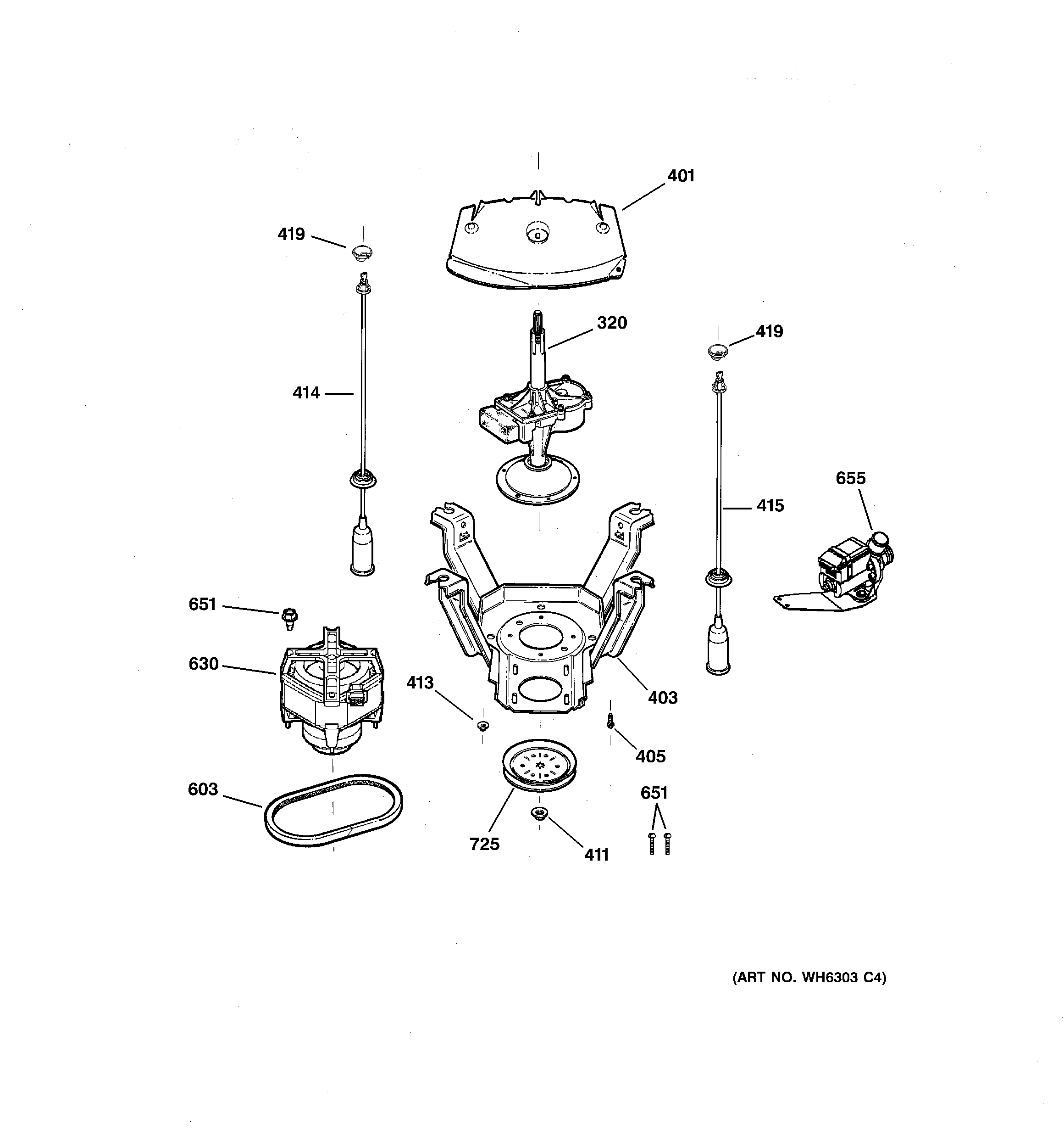 Suspension, pump & drive components