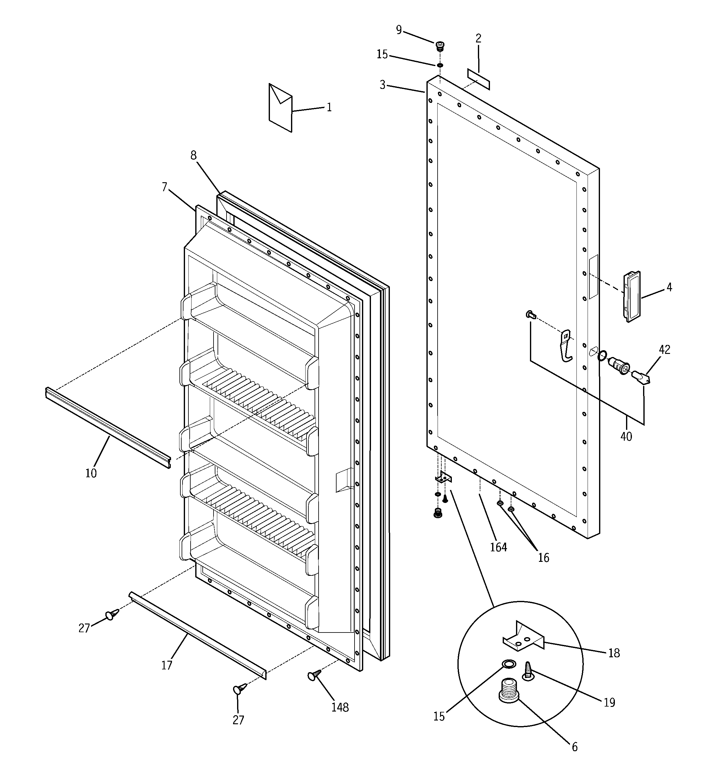 Freezer door