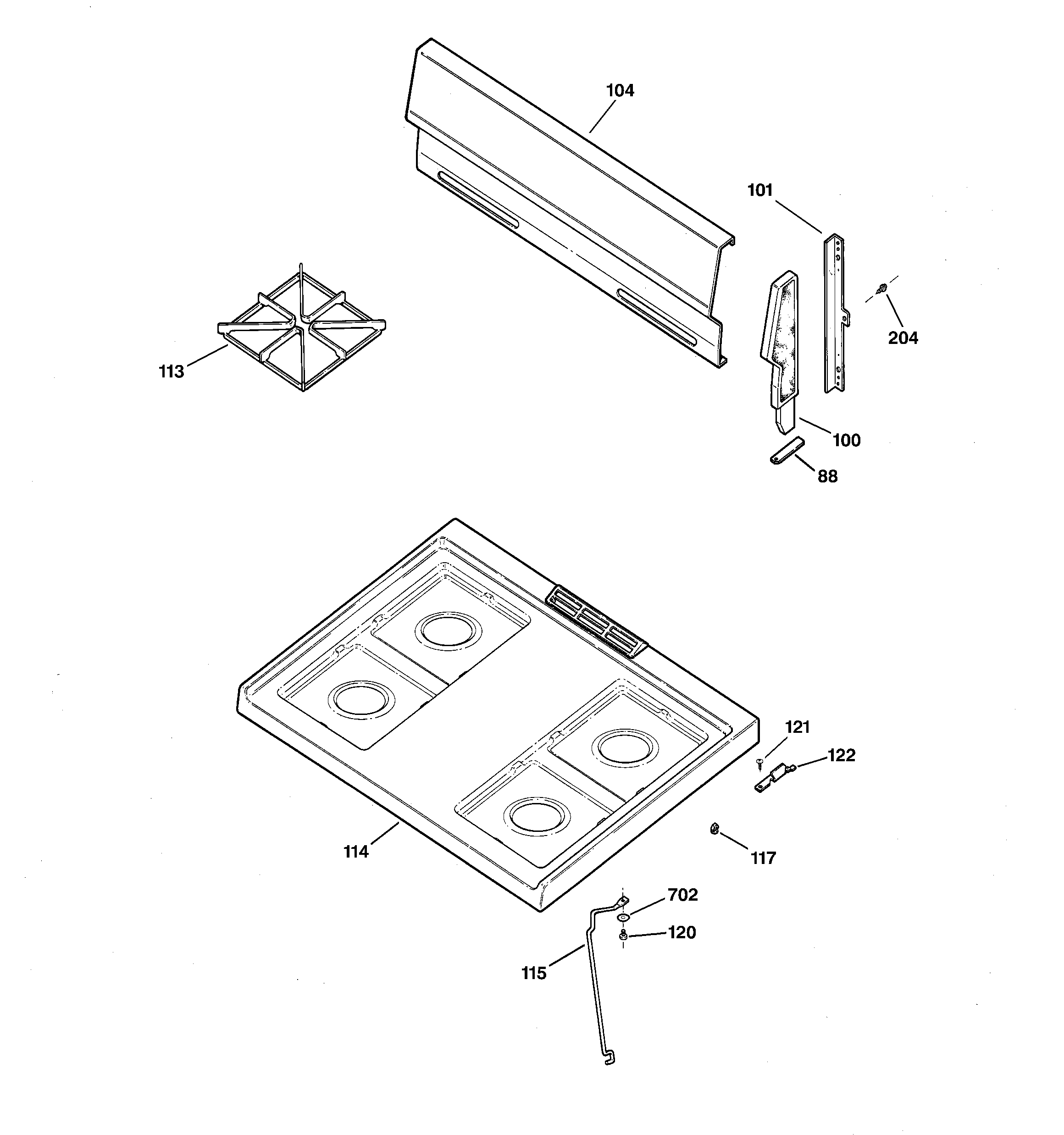 CONTROL PANEL & COOKTOP