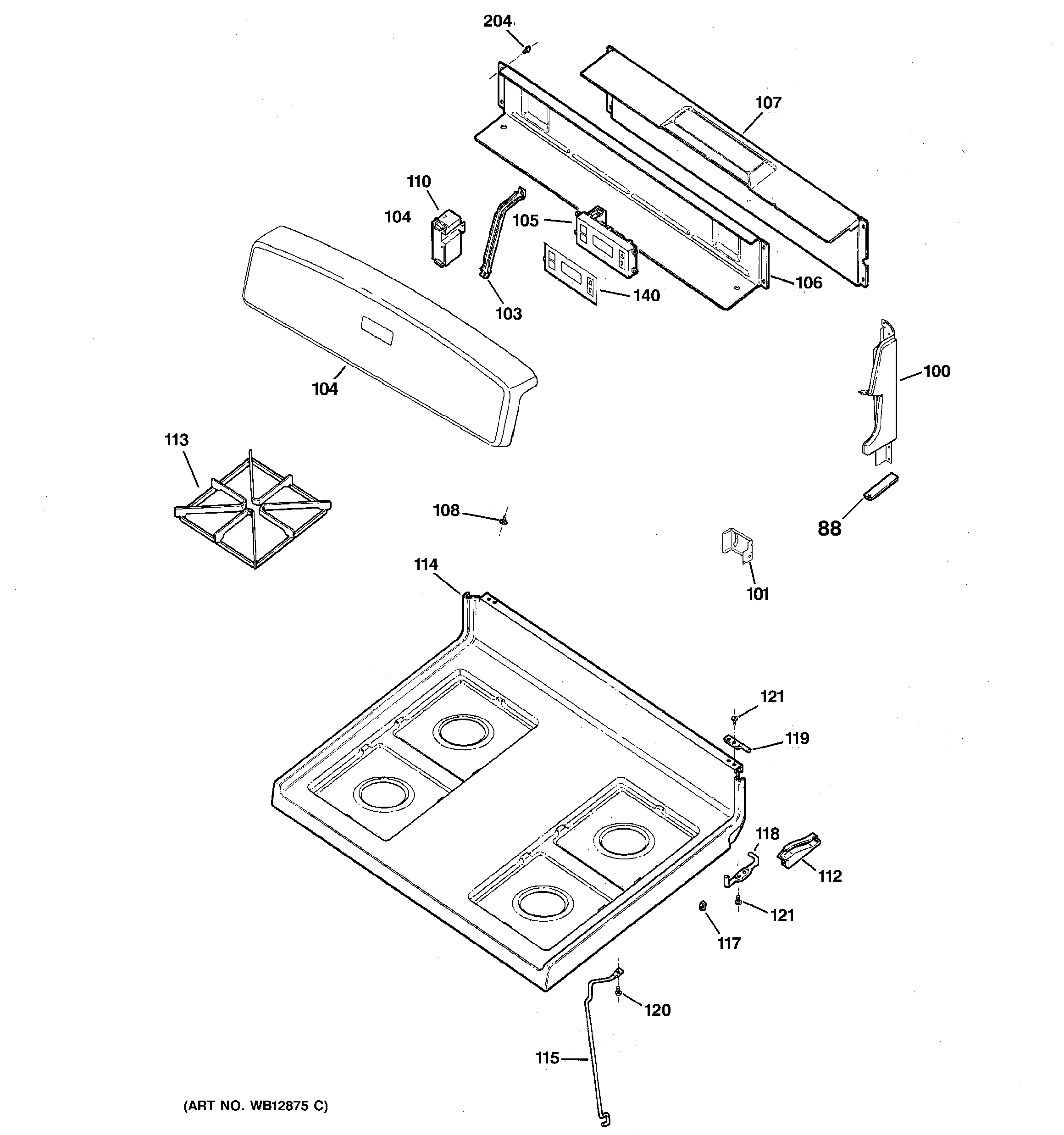 CONTROL PANEL & COOKTOP