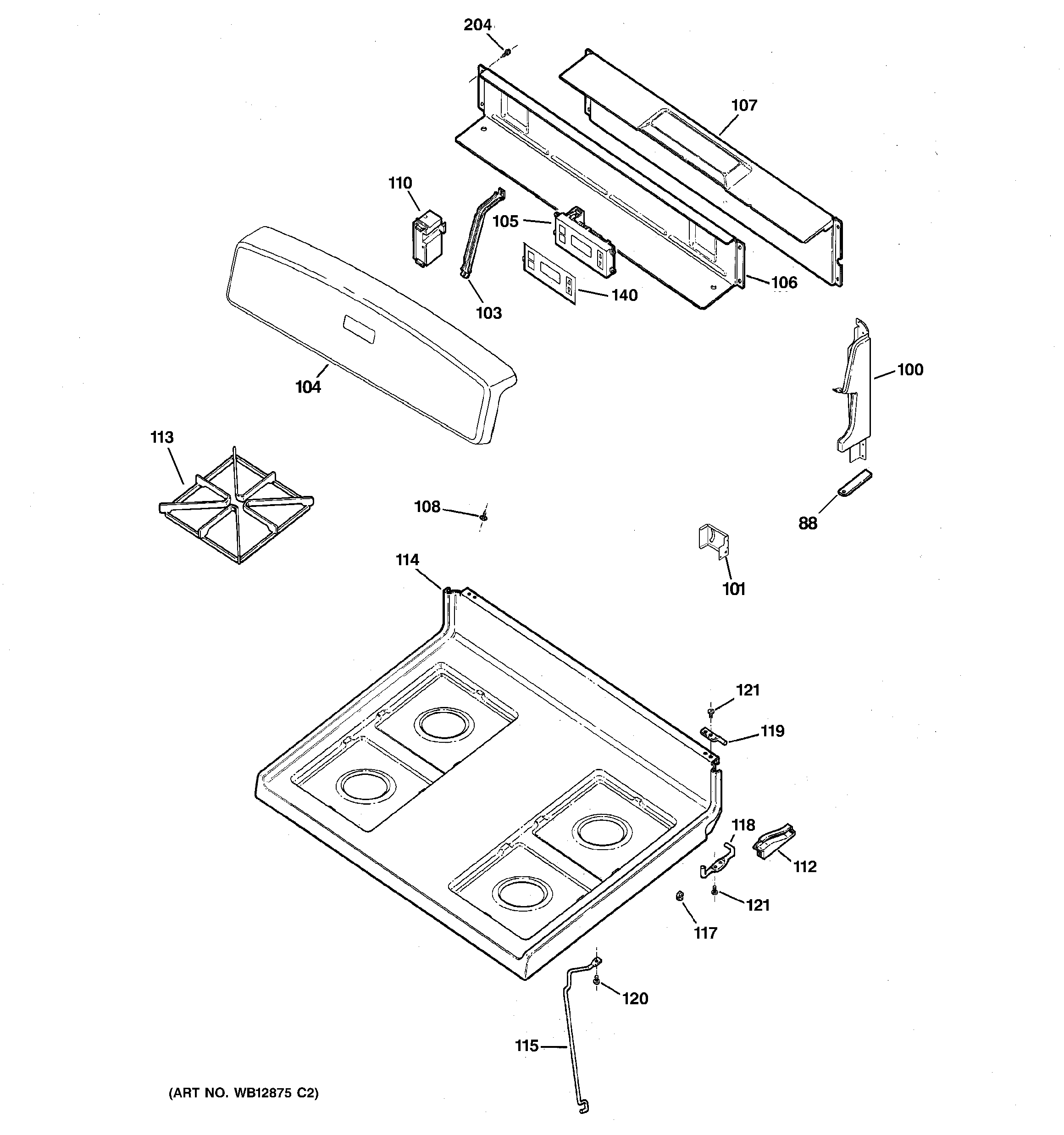 Control panel & cooktop