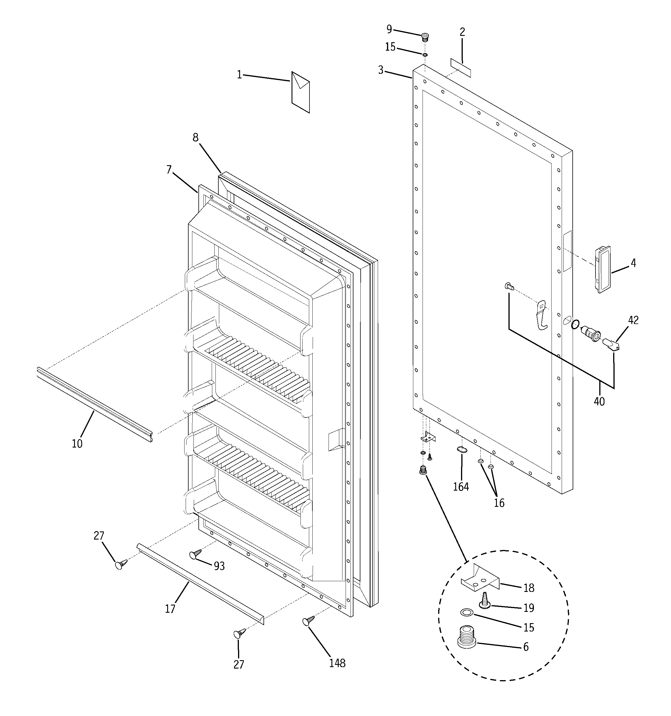 Freezer door