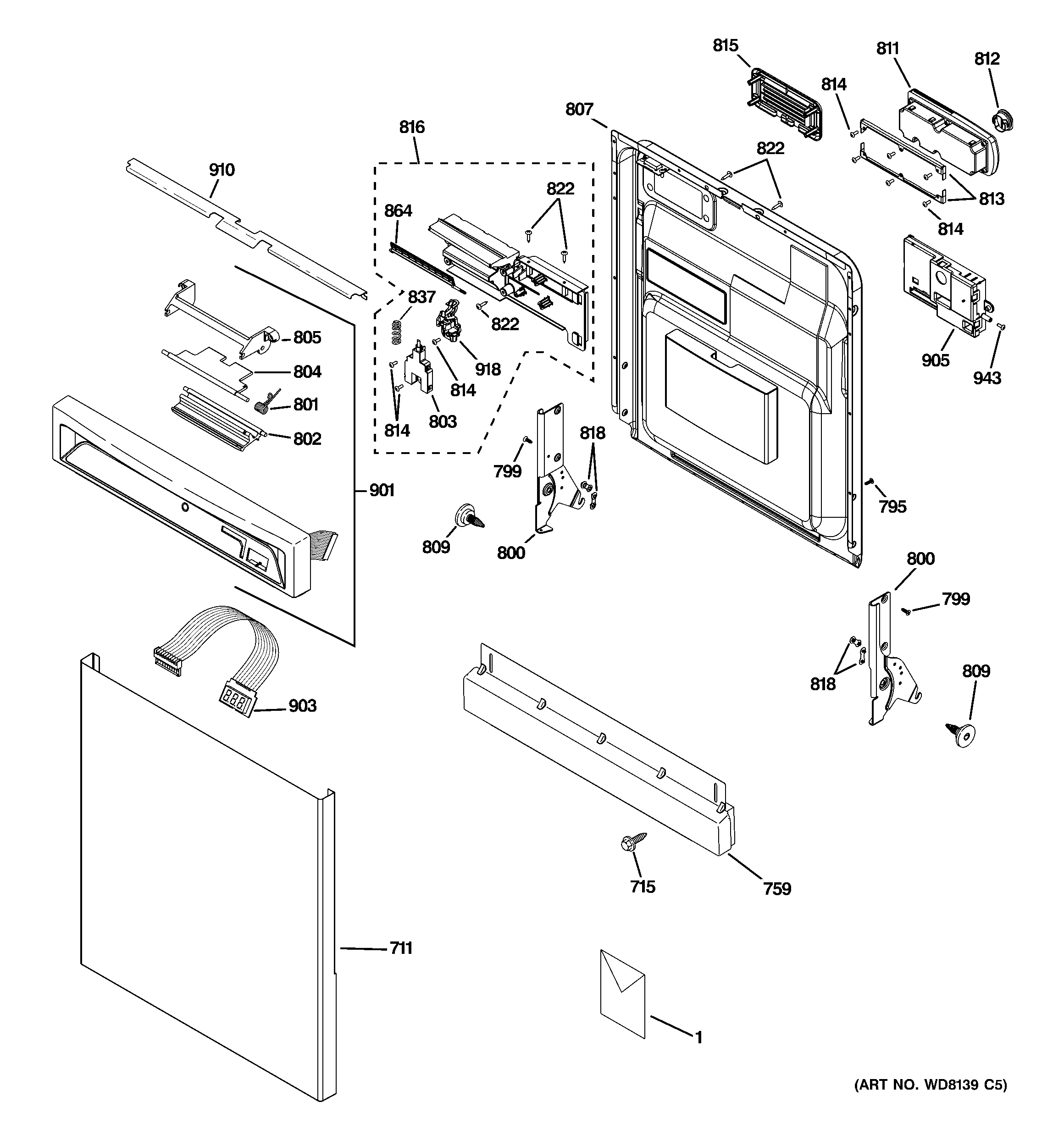 Escutcheon & door assembly