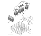 GE PDW8800L00BB lower rack assembly diagram