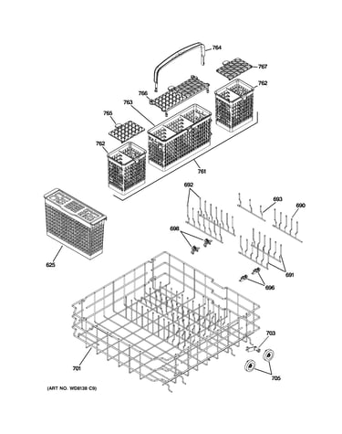 Lower rack assembly