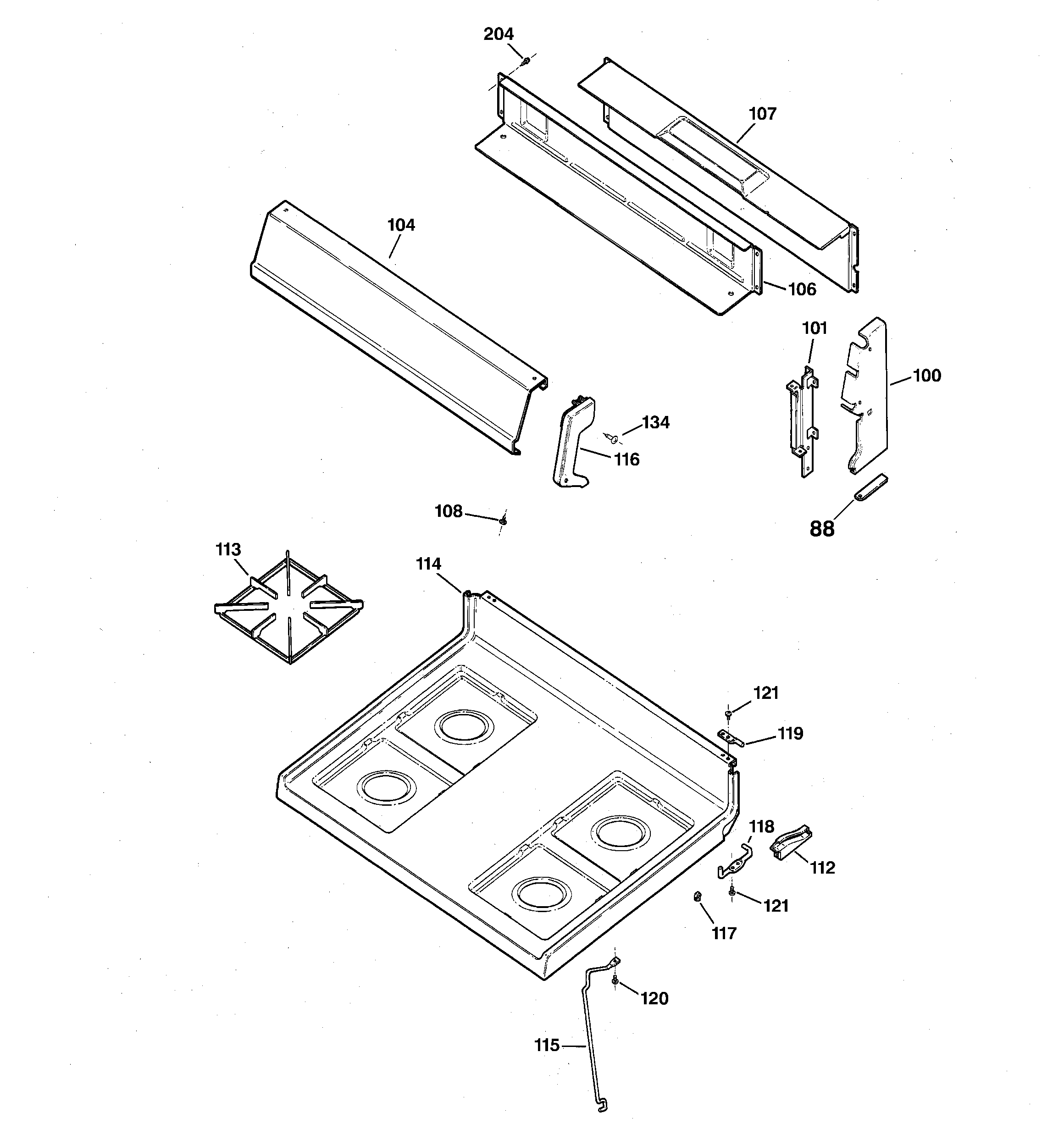 CONTROL PANEL & COOKTOP