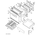 GE JBP15CJ1CC door & drawer parts diagram