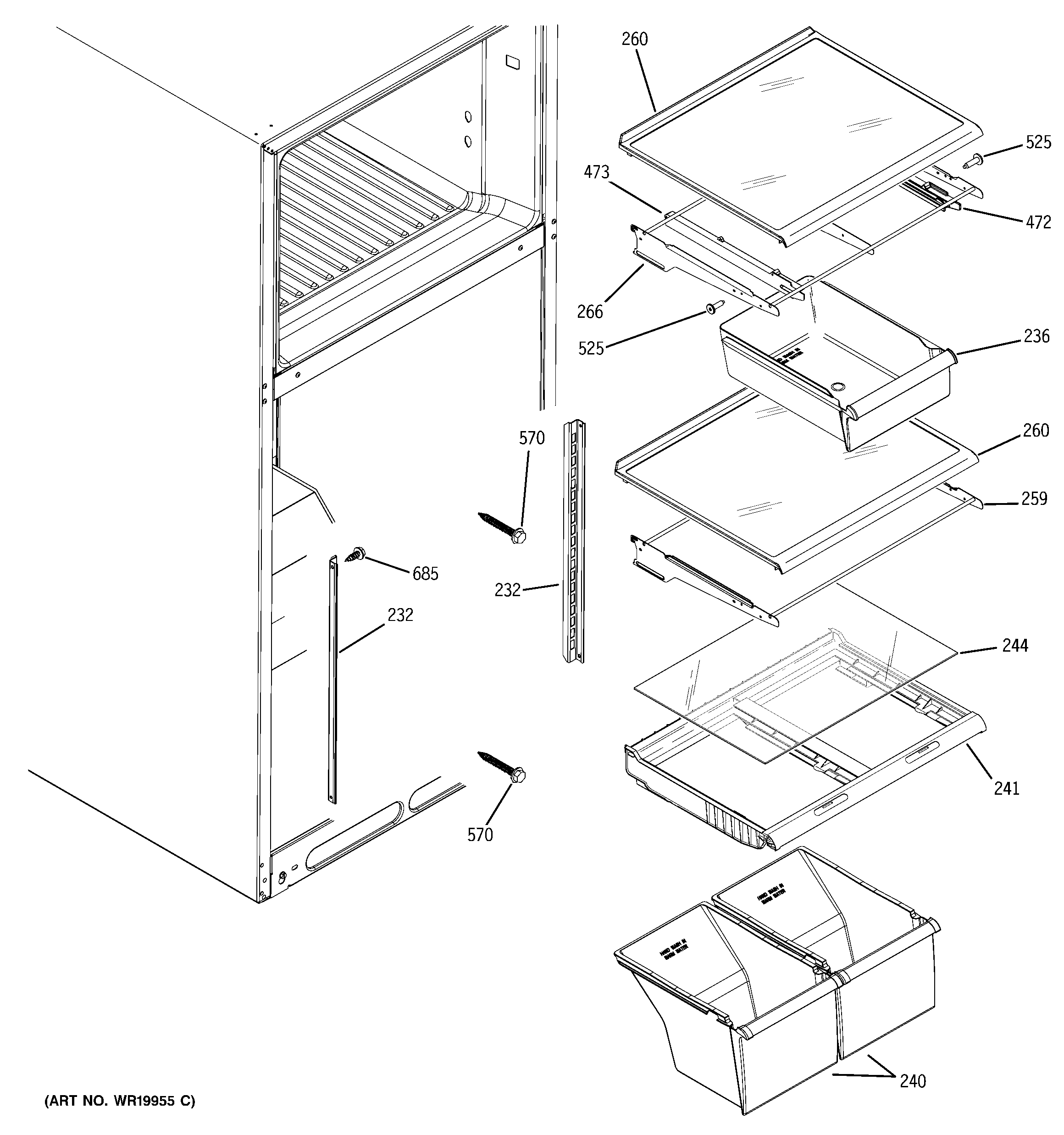 Fresh food shelves
