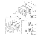 GE JE1440WF03 oven, door & latch board parts diagram