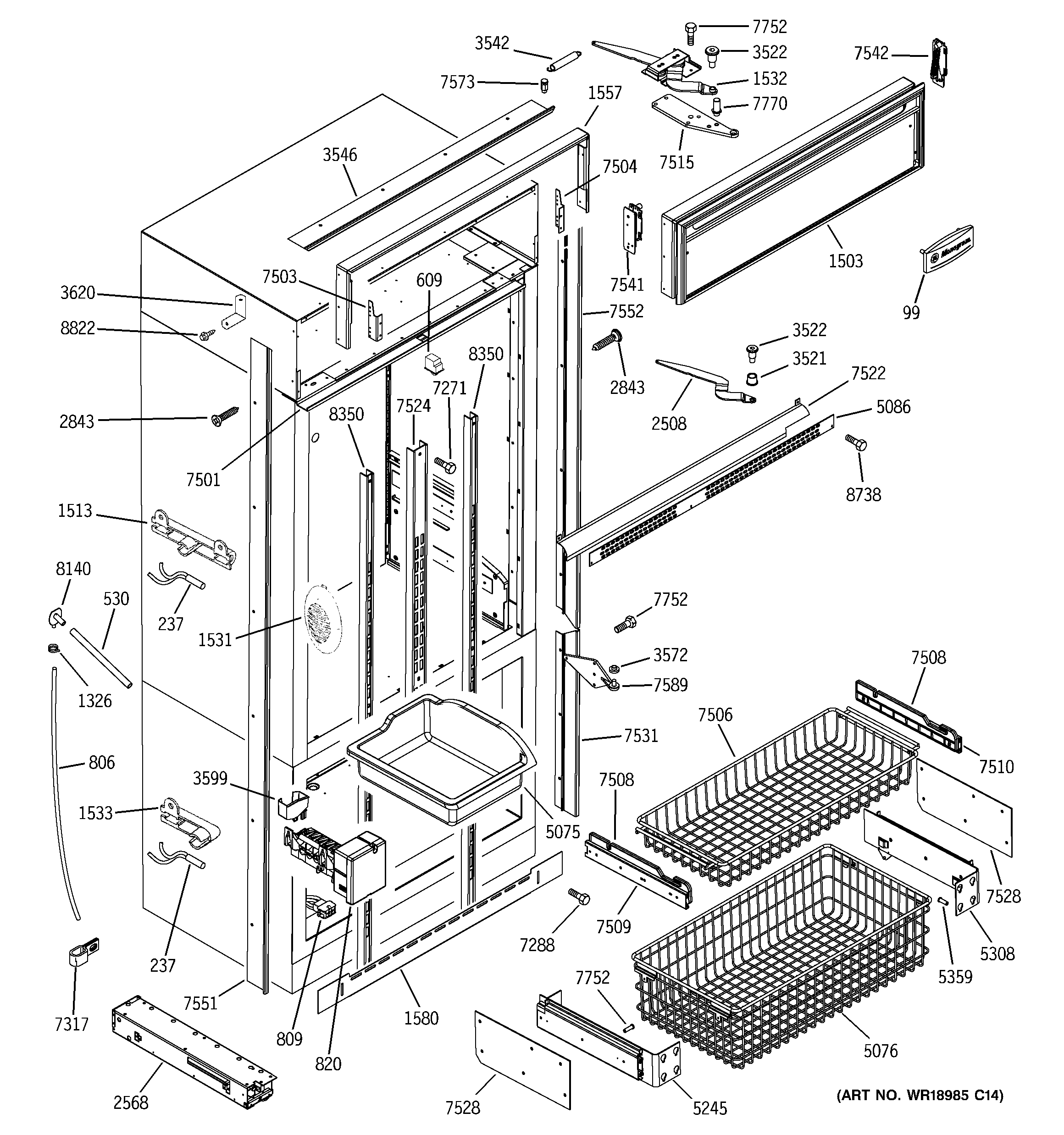 Freezer section, trim & components