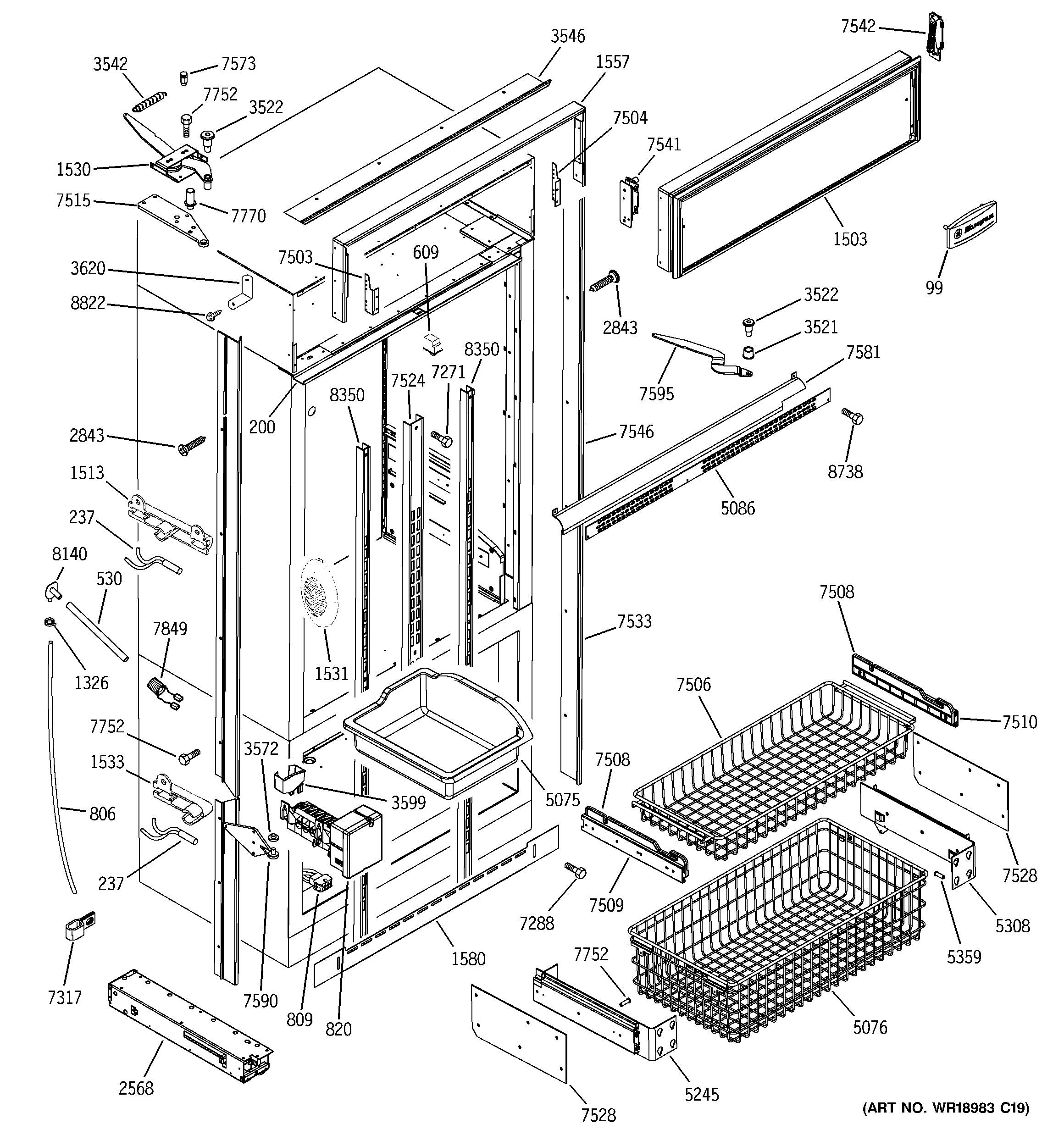 FREEZER SECTION, TRIM & COMPONENTS